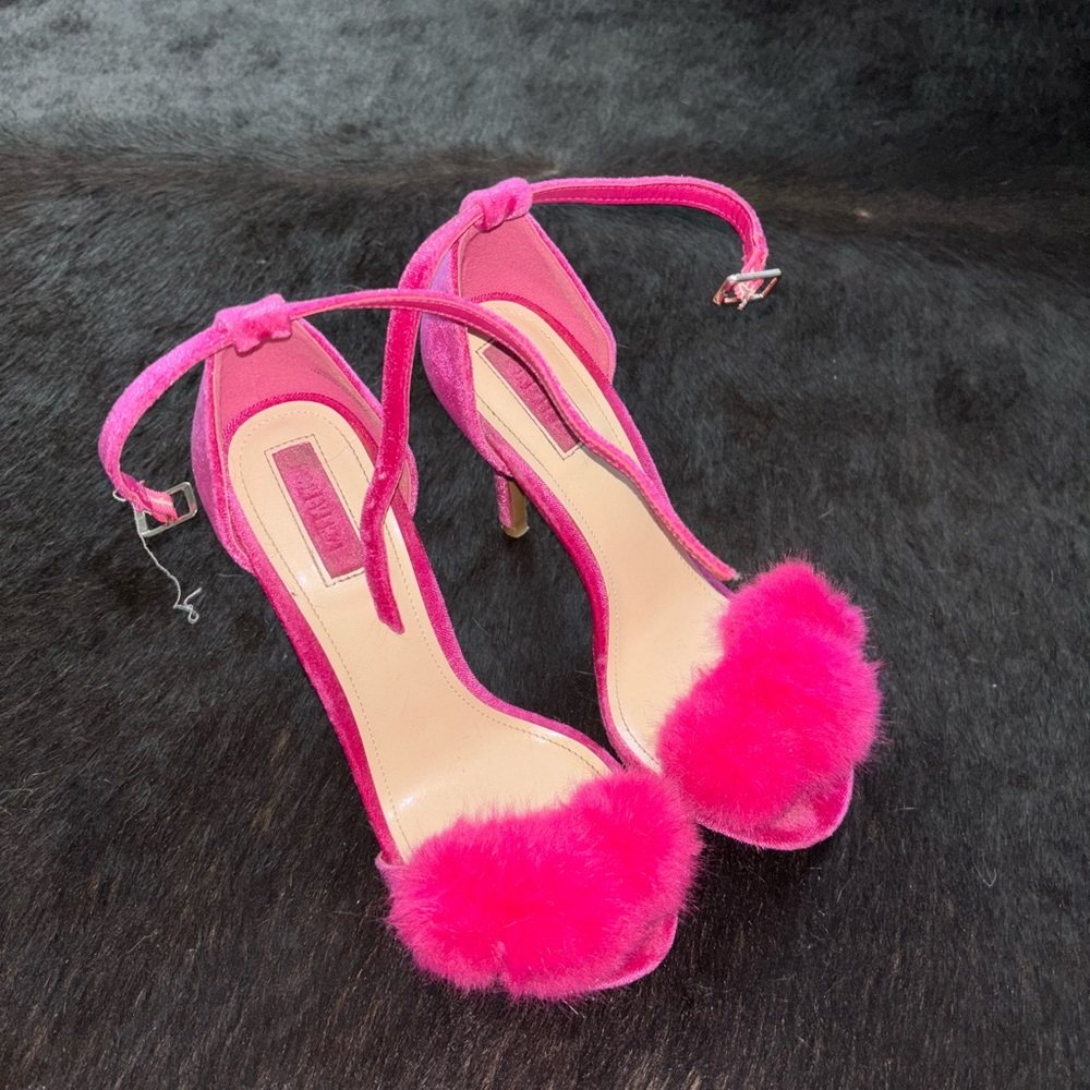 Forever 21 Vibrant Pink Fur Heels